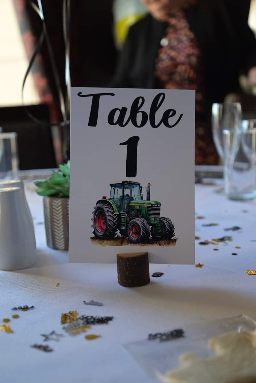 Tractor Table Cards